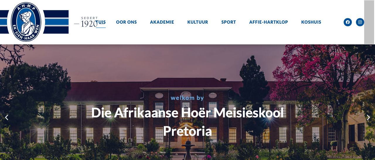Die tuisblad van die Afrikaanse Hoër Meisieskool Pretoria